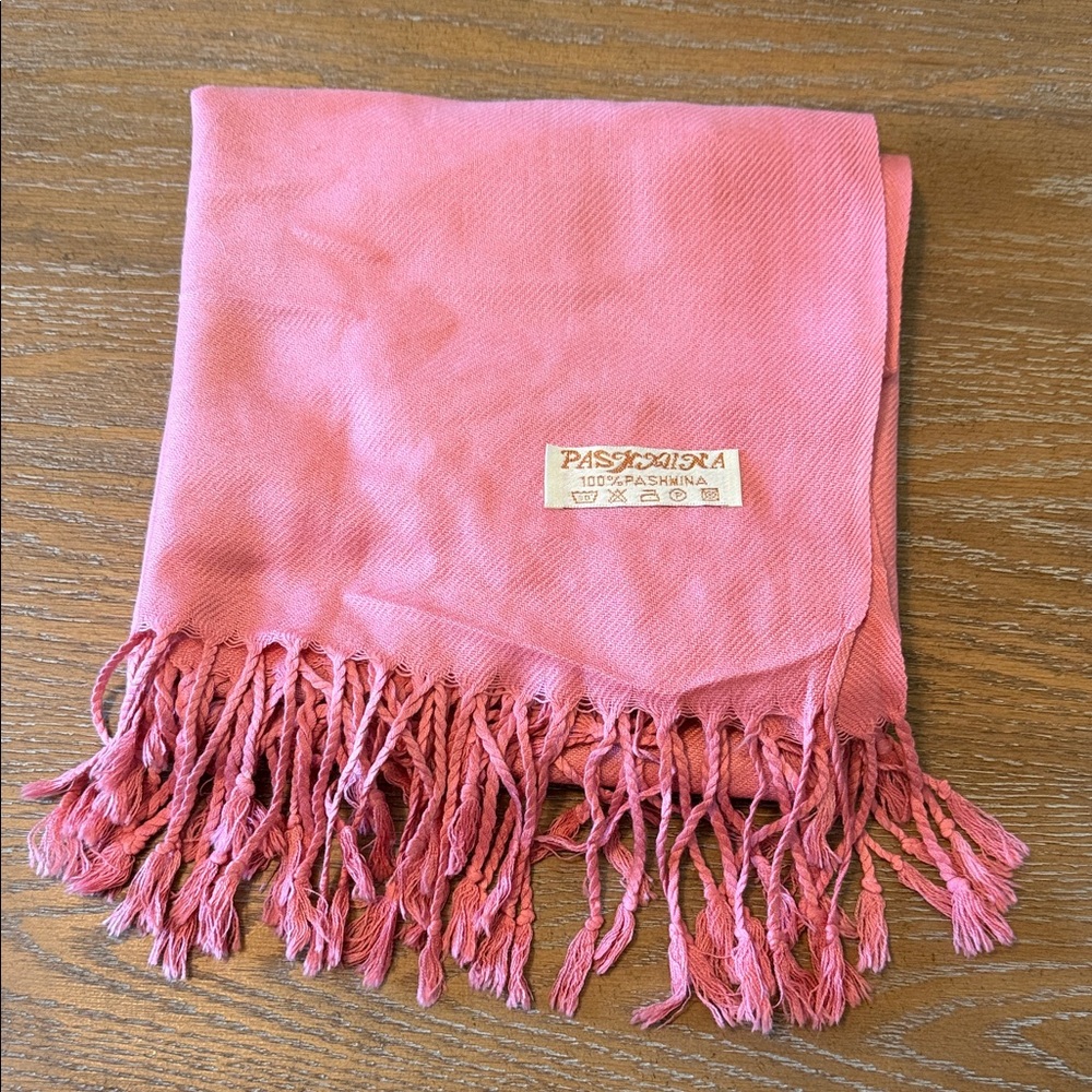 pashmina Pink Fringed Pashmina Scarf